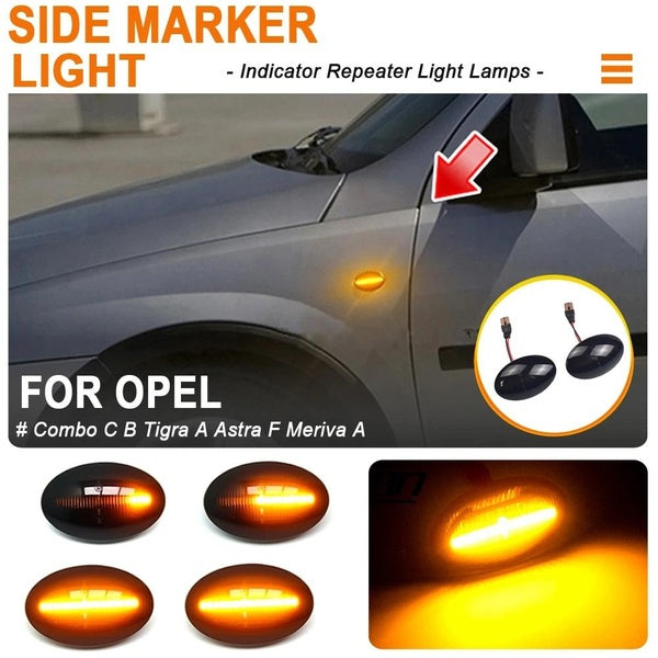 2pcs Dynamic LED Flashing Turn Signal Side Marker Lamp Car Light for Opel Combo C B Tigra A Astra F Meriva A Corsa C B Sintra Vita