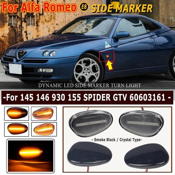 2pcs for ALFA ROMEO 145 146 Type 930 155 GTV SPIDER LED Sequential Lamp Dynamic Blinker Indicator Side Marker Turn Signal Light