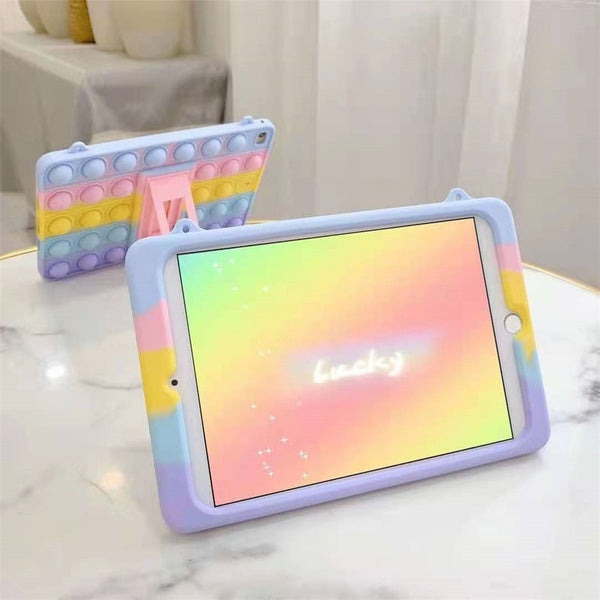 Pop Push It Bubble Case Pour iPad Pro 2020 2019 2018 iPad Air 1 2 Mini 5 4 3 2 1 Revivez Stress Toys Silicone Rainbow Tablet Cover