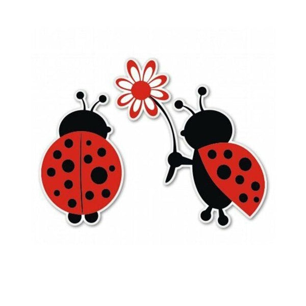 Ladybug Flower Funny Vinyl Sticker Decal for Car Truck Window Bumper