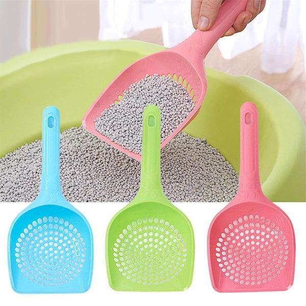 Plastic Cat Litter Hollow Cleaning Shovel for Pets Cats Supplies Hanging Hole