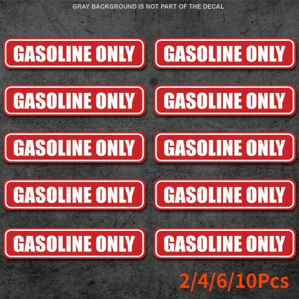 Gasoline Only gas sticker - fuel - caution - warning - decal - door