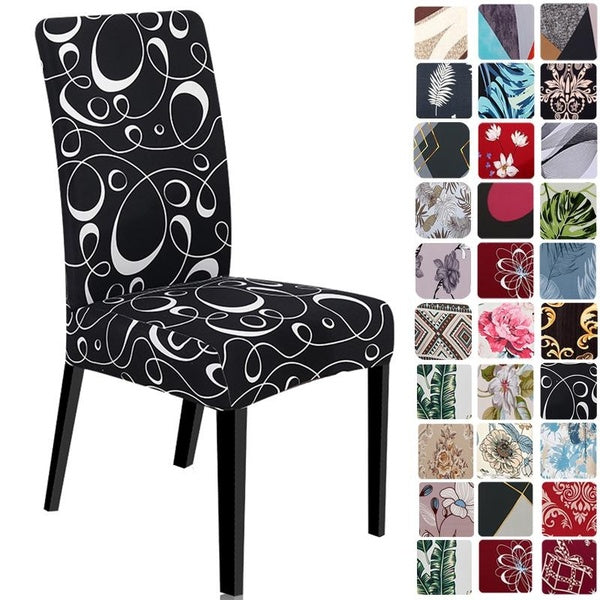 Available High Quality Solid - Printed Chair Cover Spandex Elastic Dining Chair Slipcover Removable Washable Chair Covers for Hotel Wedding Party Ban