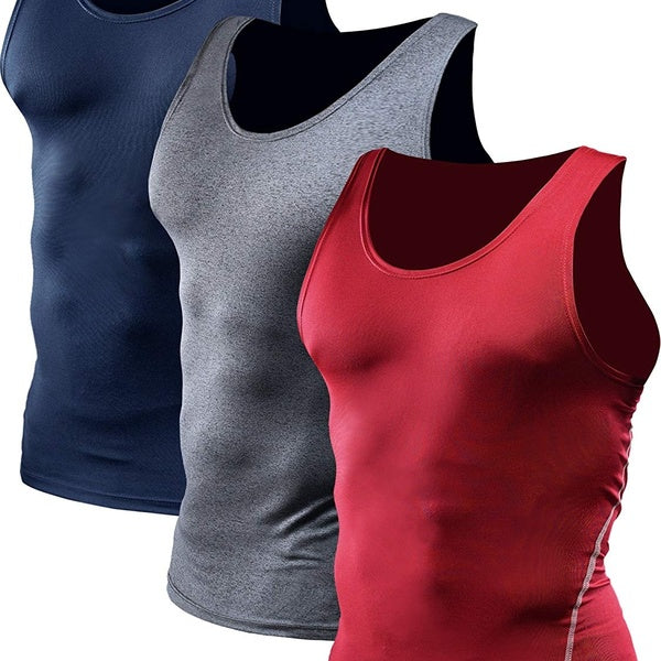 Men's Athletic Vest Compression Under Base Layer Sport Tank Top