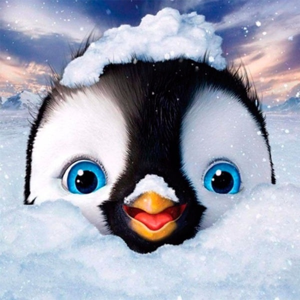 DIY 5D Cute Penguin Pattern Diamond Painting Full Drill with Number Kits Home and Kitchen Fashion Crystal Rhinestone Cross Stitch Embroidery Painting