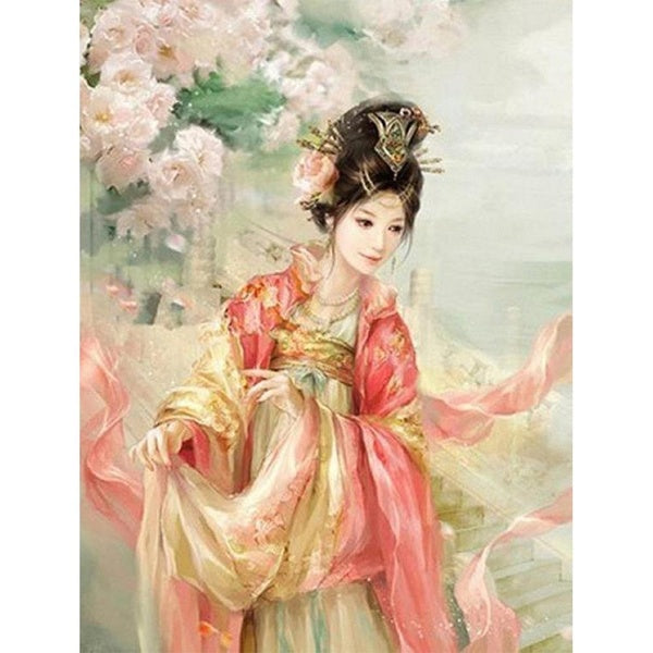 DIY 5D Chinese Classical Beauty Diamond Painting Full Drill with Number Kits Home and Kitchen Fashion Crystal Rhinestone Cross Stitch Embroidery Pain