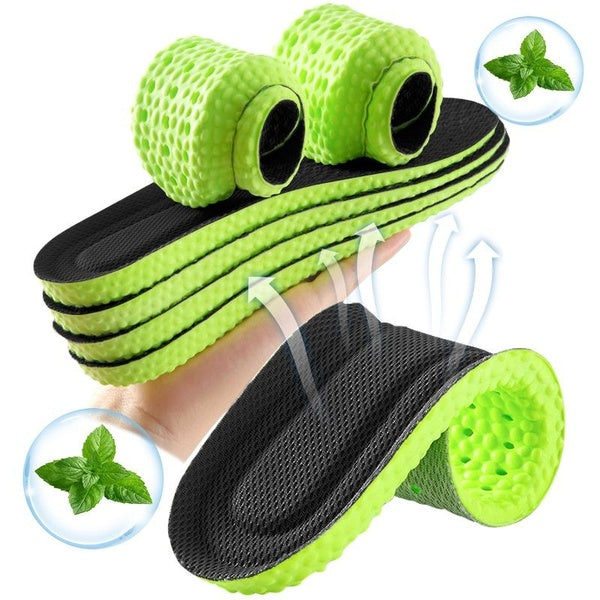 1-2-3 pairs Soft Breathable Sport Insole Cushioning Inserts Shock-absorbing Wormwood Deodorant Insoles for Men Women Shoe Pads Mesh Can Cut Size Inso