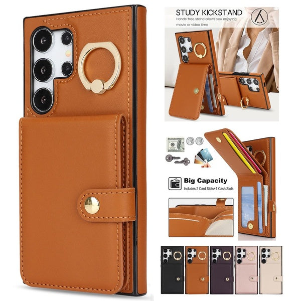 Étui de téléphone en cuir portefeuille de cartes pour Samsung Galaxy S22 S22Plus S22Ultra S23 S23Plus S23Ultra S23FE S24 S24Plus S24Ultra A53 A14 A54