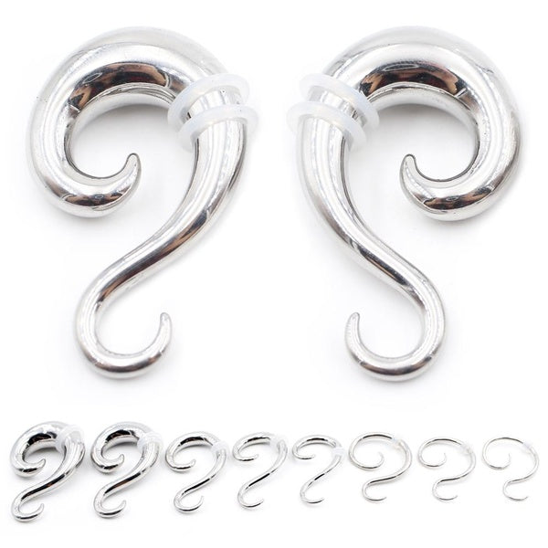 Alisouy 1PC Bouchons d'oreilles en spirale en forme de S en acier inoxydable Tunnels coniques Cartilage Boucle d'oreille Jauges Expander Stretcher Pi