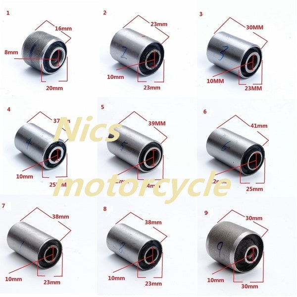 A pair off-road motorcycles ATV rear rocker flat fork cushion rubber sleeve Control Arm Bushings Electric Motorcycle Scooter