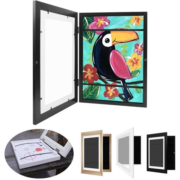 Children Art Frametory Kids Art Frames Magnetic Front Opening Clamshell Storage Frame A4 Paper Drawing Painting Picture