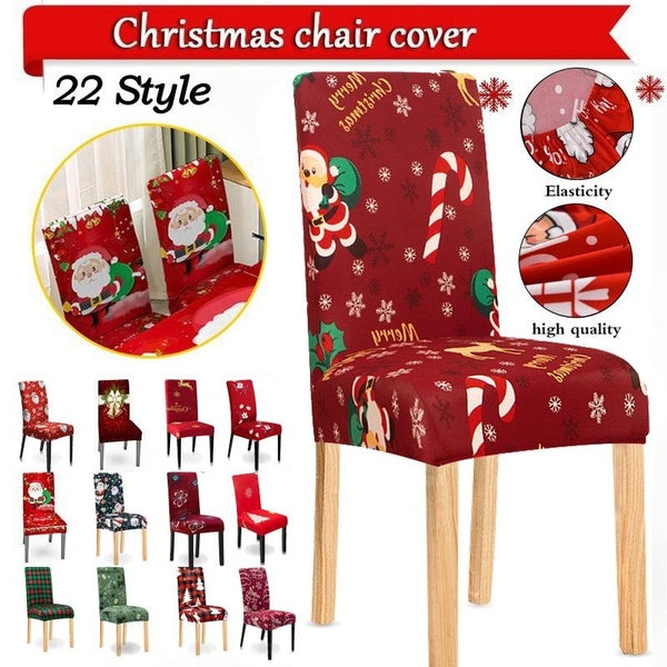 1-2-4pcs Christmas Chair Cover Spandex Stretch Elastic Slipcovers Chair Covers White For Christmas Dining Room Wedding Banquet Hotel