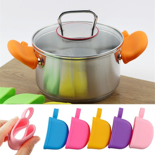1-2 Pcs Silicone Pot Pan Saucepan Handle Cover Heat Insulat Resistant Holding Knob Gripper Sleeve Pan Grip