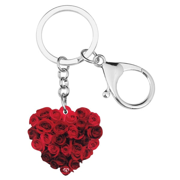 Acrylic Valentine's Day Red Heart Rose Key Chains Ring Handbag Car Keys Purse Charms Decoration Keychains Jewelry For Women Girls Lovers Gift