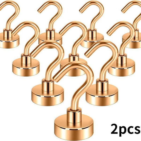 2pcs Magnetic Hooks, 12-34KG+ Heavy Duty Earth Magnets with Hook for Refrigerator, Extra Strong Cruise Hook for Hanging, Magnetic Hanger for Cabins,