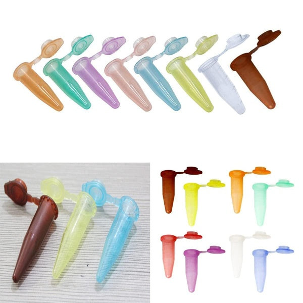 50PCS PCS Microcentrifuge Tube 1.5 ml Snap Cap Couleur Plastique Tube à Essai Laboratoire Centrifugeuse Tube avec Tube Gradué