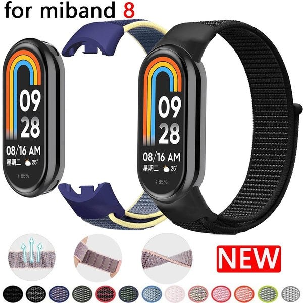 Sangle de ventilation en Nylon pour Xiaomi Mi Band 8 Bracelet SmartWatch Bracelet de remplacement Sport Bracelet de montre pour Miband 8