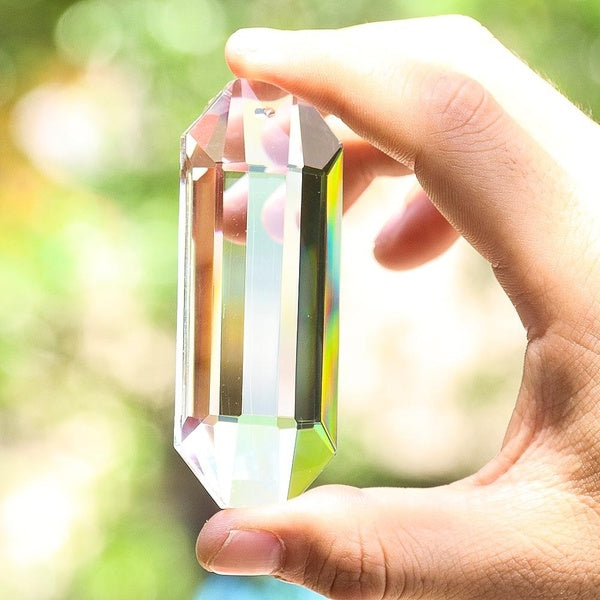 75mm Pillar Crystal Suncatcher Prism Chandelier Replacement Hexagon Clear Glass Faceted Light Refraction Curtain Wedding Hanging Pendant Window Decor