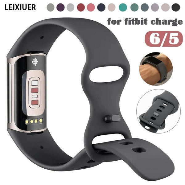 LEIXIUER Sport Silicone Strap for Fitbit Charge 6 Accessories Soft Replacement Band Wristband Bracelet for Fitbit Charge 5 Bands Matron Inn