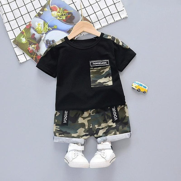 Summer Kids Baby Boys Clothing Sets T-shirt + Pants Infant Children Girls Clothes Outfits Suits 1 2 3 4 Years(no shoes)