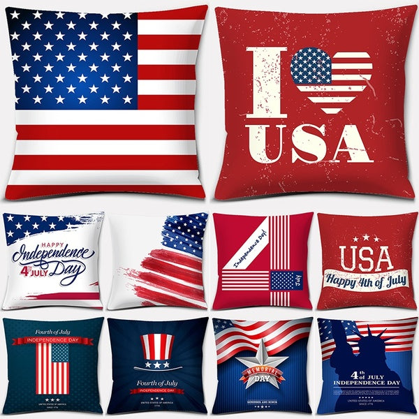American Independence Day series LOVE USA printed square home decoration pillowcase (45cm * 45cm)