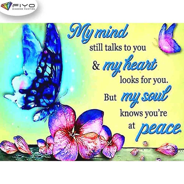 FIYO Blue Butterflies and Red Flowers Diamond Painting Kits For Adults DIY 5D Diamond Mosaic Diamond Painting Home and Kitchen Fashion Canvas Picture