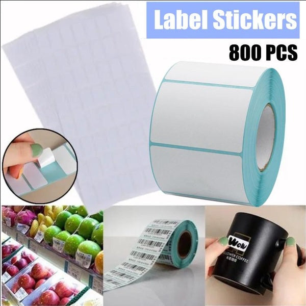 800PCS-Roll Print Supplies Blank Tag Supermarket Price Waterproof Adhesive Paper Package Label Thermal Sticker