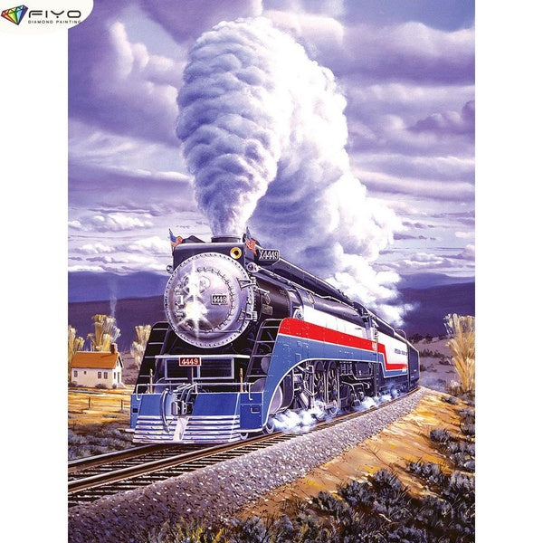 Trains DIY 5D Diamond Painting Full Drill with Number Kits Home and Kitchen Fashion Cross Stitch Embroidery Paintings Canvas Pictures Wall Decoration