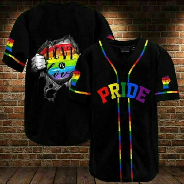 Pride Hand Love Is Love Lgbt Flag Rainbow 3D BASEBALL JERSEY SHIRT