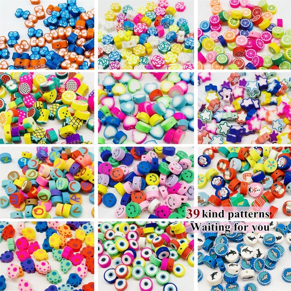 30pcs-Pack 10mm Mixed Colors Clay Spacer Beads Polymer Clay Beads for Jewelry Making DIY Handmade Accessories