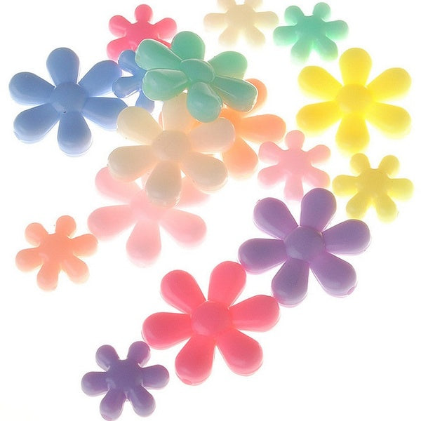 15-25mm Sun flower shape Acrylic beads Candy Color Beads For Jewelry Making Children Jewelry Accessoires