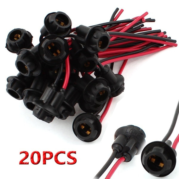 20Pcs T10 W5W 194 168 Rubber Wedge Light Bulb Round Socket Lamp Connector Holder for Car Motorcycle Bike
