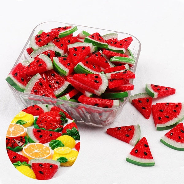 Fresh Fruit Resin Cherry Apple Lemon kiwi orange strawberry Resin Flat back DIY Planar Craft for Home Decoration