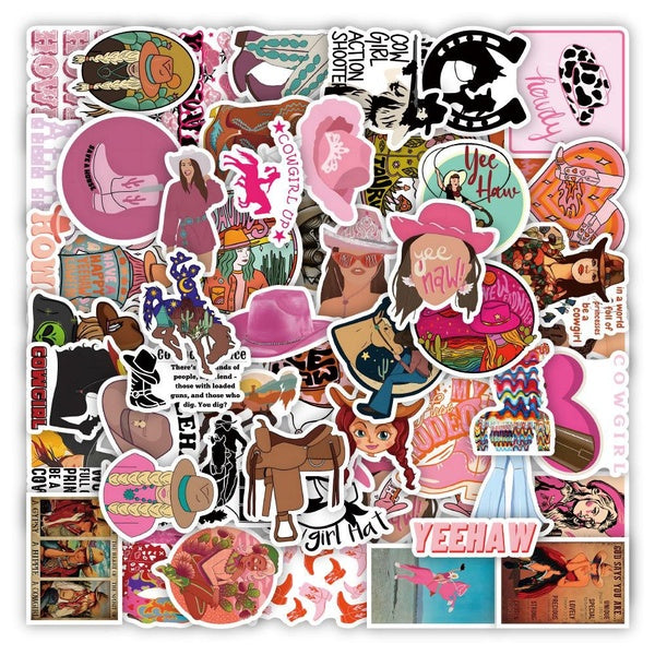 10-50Pcs Cool Cowgirl Sticker Rodeo Girl Graffiti Stickers for DIY Luggage Laptop Skateboard Motorcycle Bicycle Stickers