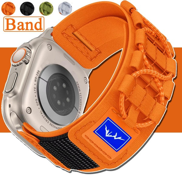 Nylon Band for Smart Watch Ultra 2-Ultra 49mm 10 46mm 9 8 7 45mm 41mm for Smartwatch Series SE 6 3 5 4 2 1 44mm 40mm 42mm 38mm, Sport Men Watchband S