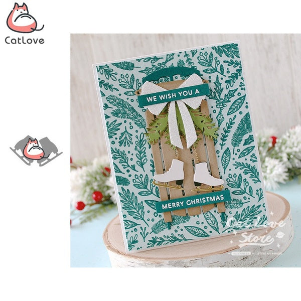 Ski Shoes Ice Skate Metal Cutting Dies Scrapbooking Stencil Die Cuts Card Making Decorative Craft Embossing New Dies For 2019