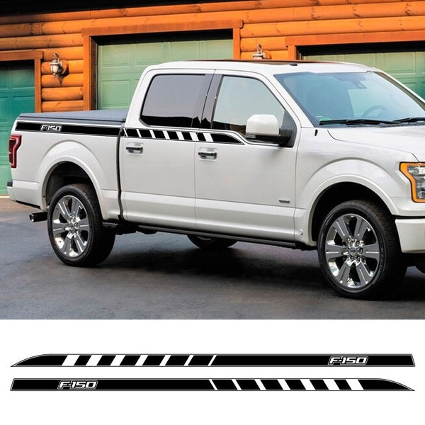 2PCS Pickup Door Side Decor Stickers For Ford F150 Raptor Truck Waist Line Graphics Stripes Decals Vinyl Cover Auto Accessories