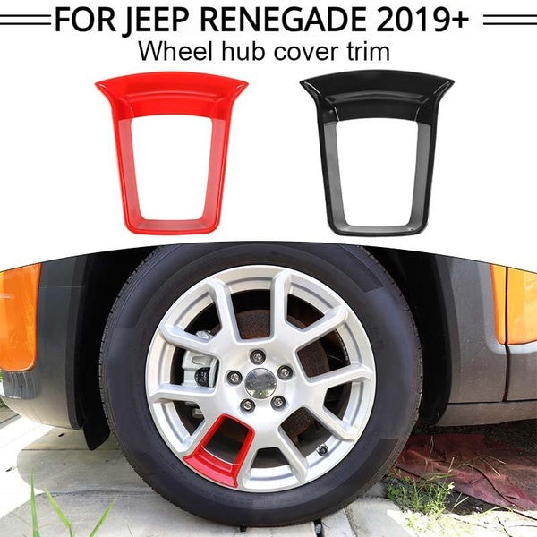 Car Exterior Tire Wheel Hub Cover Trim Hub Guard Cap for Jeep Renegade 2019+, ABS PLASTIC