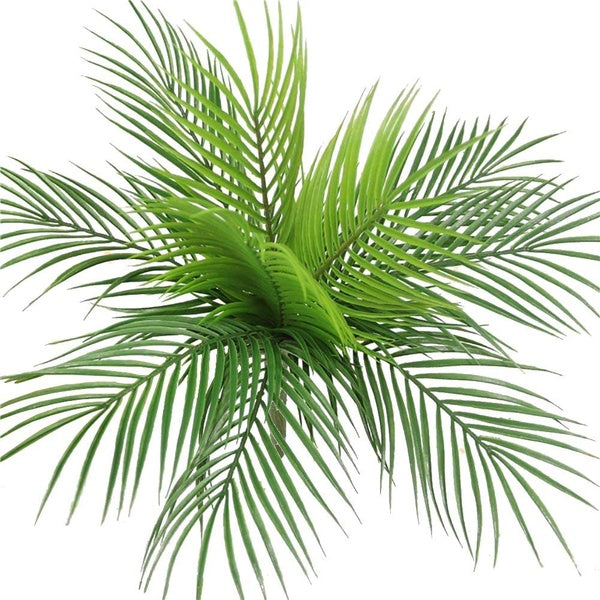 Artificial Plants Palm Leaves Faux Fake Tropical Large Palm Tree Leaves Imitation Boston Fern Plant Leaf Green Greenery Bushes for Home Jungle Party