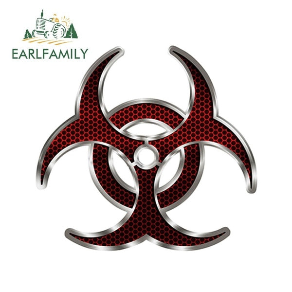 12cm x 12cm Biohazard RED HEX Decal Vinyl Bumper Sticker Car Truck Window Zombie Wall Stickers Car Covers