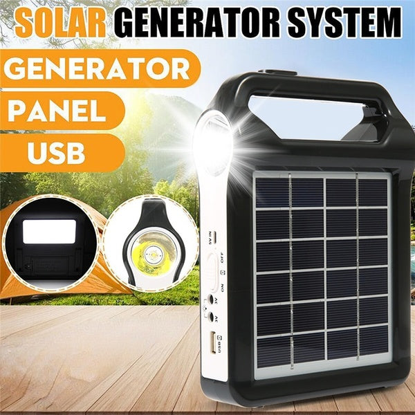 Portable 6V Rechargeable Solar Panel Power Storage Generator System USB Charger Home Solar Energy System Kit