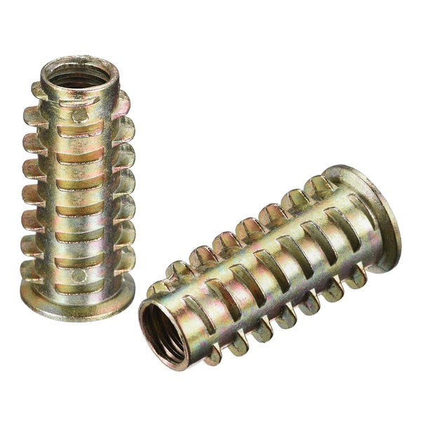 M8x30mm Furniture Screw-in Nut Zinc Alloy Threaded Insert Nuts for Wood 40pcs