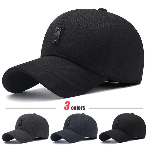 Chapeau de papa pour personnes d'âge moyen et âgées, protection auditive d'hiver et casquette de baseball chaude avec protection auditive cachée à l'