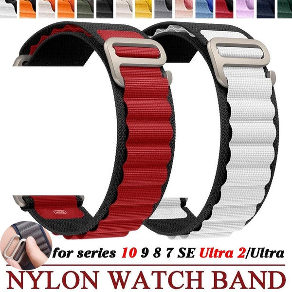 Nylon Strap Band for smartwatch series Ultra 2-Ultra 10 46mm 9 8 7 49mm 45mm 41mm 44mm 40mm Outdool breathable soft Sport watchband bracelet belt for
