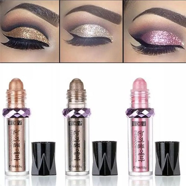 14 Color Monochromatic Pearlescent Loose Powder Eye Shadow Roll-on Fluorescent Eyeshadow Waterproof Non-smudged Eyeshadow