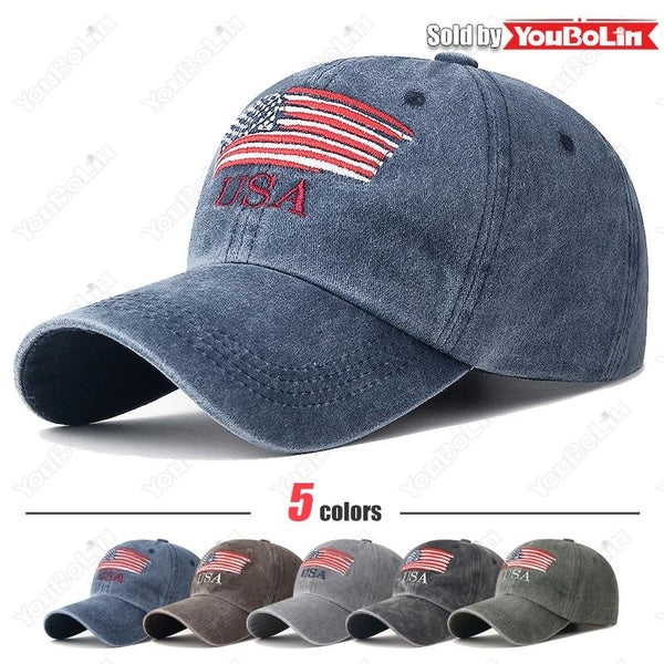 Casquette de baseball brodée avec lettres américaines en détresse délavées pour toutes les saisons, classique pour hommes et femmes, sport décontract