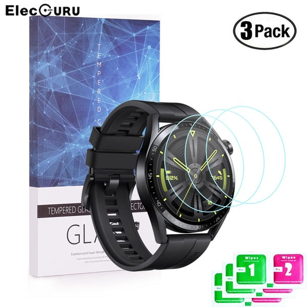 9H Hardness Tempered Glass Screen Protector For HUAWEI Watch GT 3 46mm 3 Packs