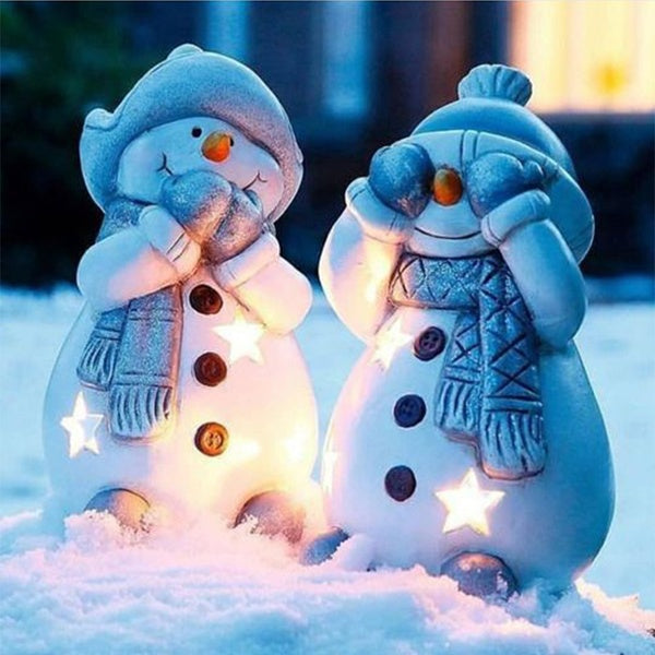 5D DIY Diamond Painting Kits for Adults Full Drill Snowman Cross Stitch Arts Craft Canvas for Home Wall Decor Gift