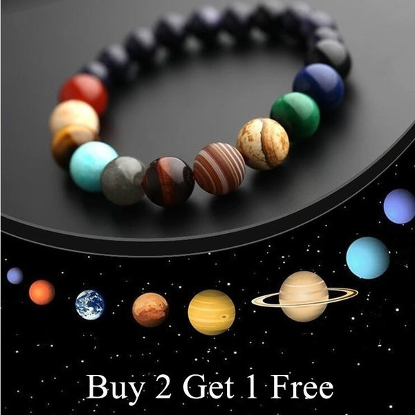 2019 Eight Planets Bead Bracelet Men Natural Stone Universe Yoga Chakra Solar Bracelet for Men Jewelry