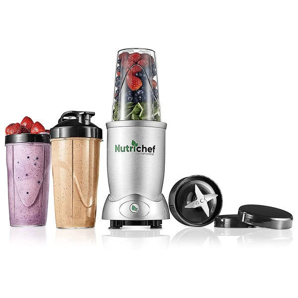NutriChef Professional Kitchen Countertop Blender w- 10 and 24 Oz Cups (Open Box)